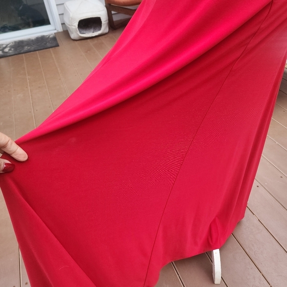Collection Dressbarn Red Floor Length Sleevesless Strechy Dress size 8 - Picture 12 of 14